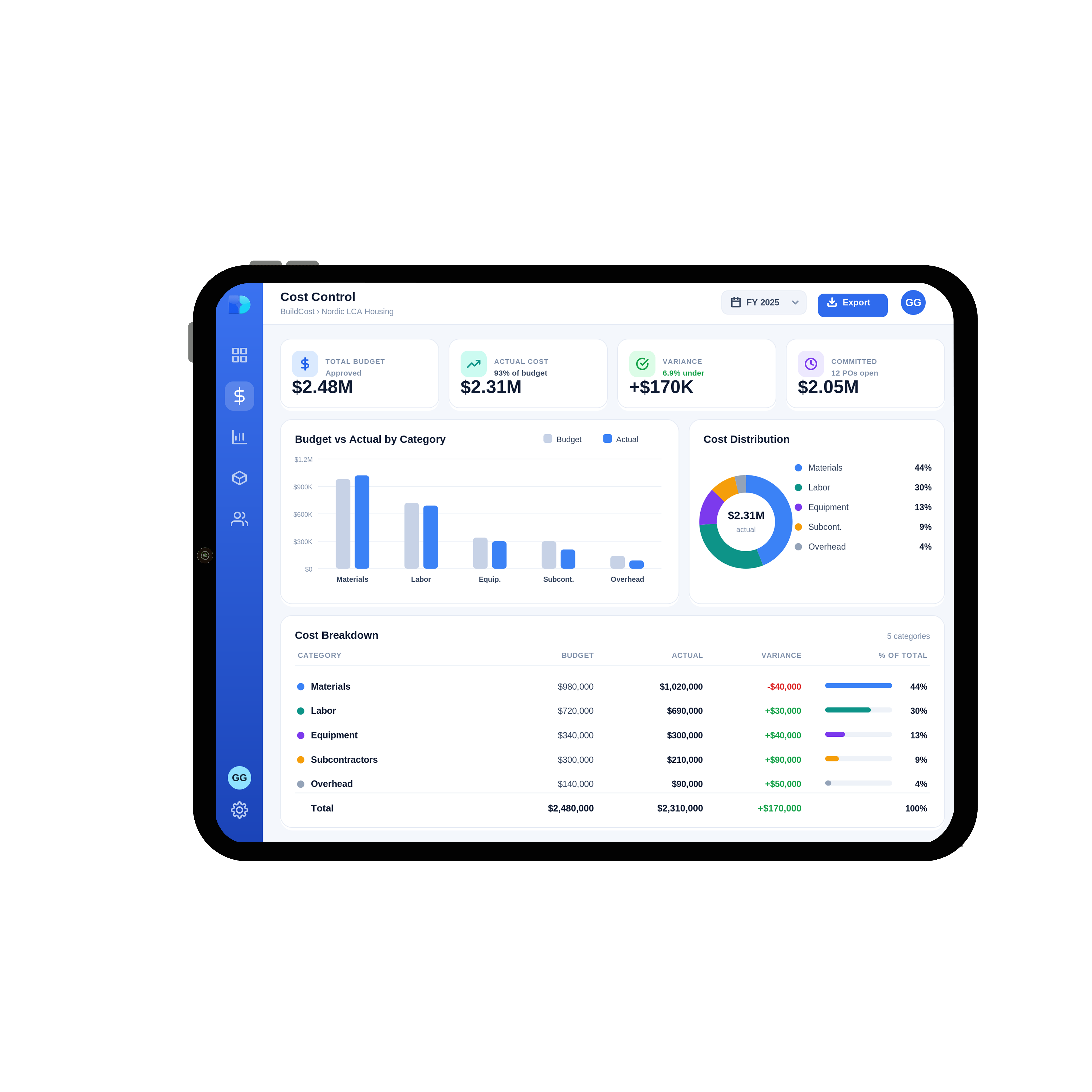 BUILDMANAGE on tablet